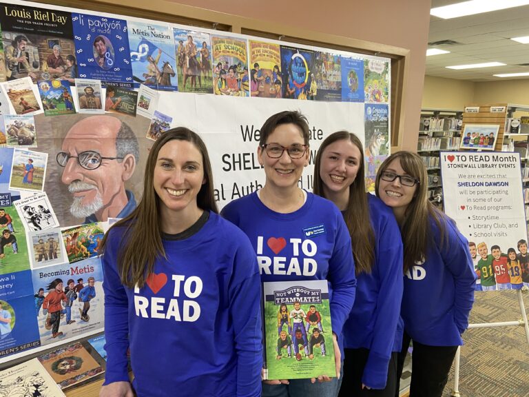 South Interlake Regional Library Staff: Kelsey Dingwall, Joan Ransom, Stella McAuley, Tara Glaspey (L to R)