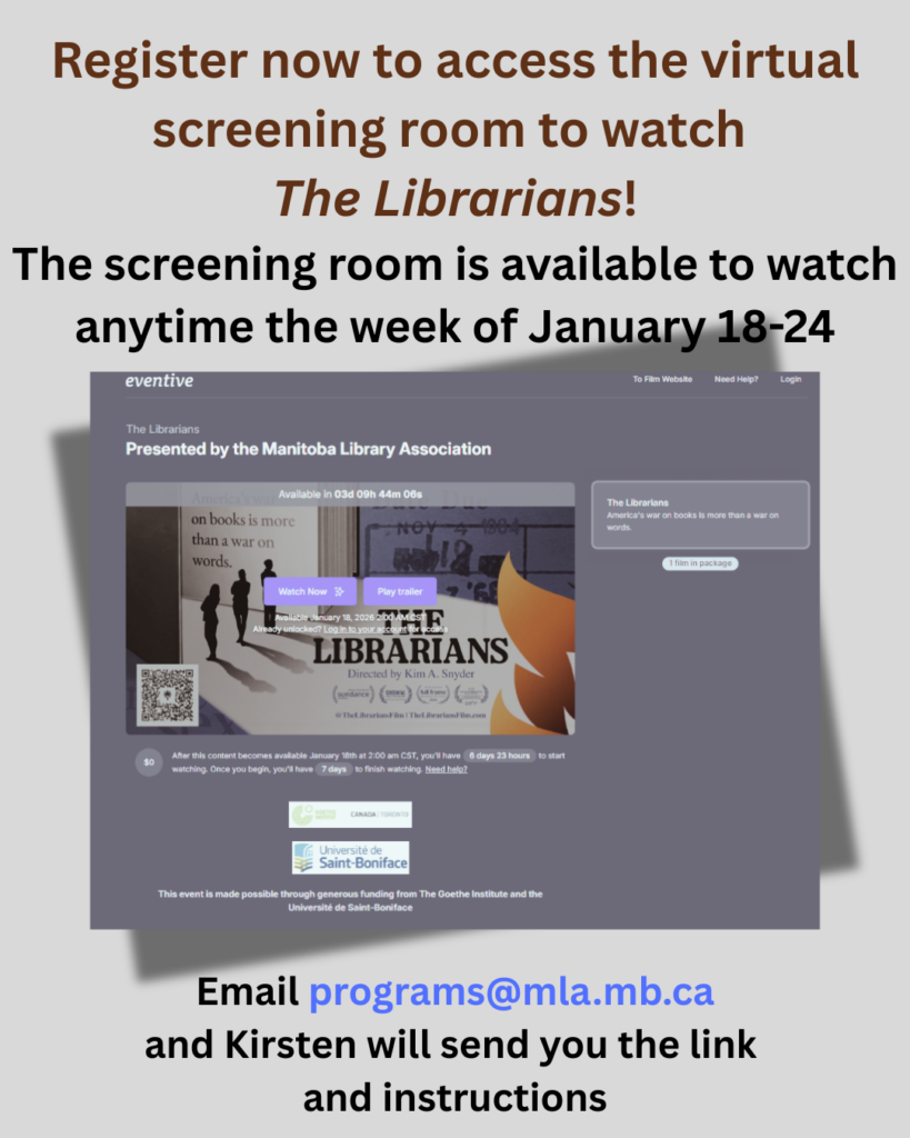 Screening A Library Watch The Librarians from our virtual screening room! – Manitoba ...